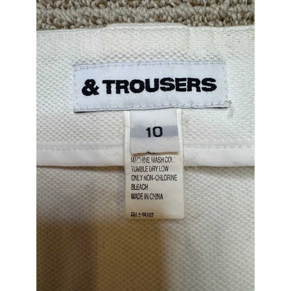 & Trousers White‎ Pique A-Line Mini Skirt Button Waist Detail Size 10